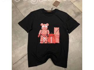 ルイヴィトンロゴTシャツ  LV*supreme半袖Tシャツ ブラック 【レディース・メンズ用】 半袖Tシャツ