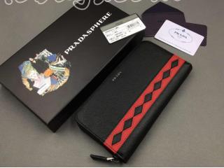 ファスナー開閉式財布　新作！PRADA☆色使いが素敵なサフィアーノ長財布