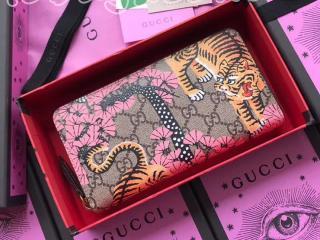 452355 K6D1G 9967 グッチ GGスプリーム 財布 スーパーコピー GUCCI ベンガル ピンク ジップアラウンド レディース ラウンドファスナー長財布