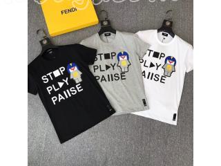 フェンディ英字ロコ Tシャツ 半袖Tシャツ 早春 FENDI女性服 新しいデザイン丸襟