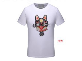 犬図案グッチ Tシャツ　可愛い【レディース・メンズ用】 半袖 Tシャツ 大人気  丸襟 全2色選択可