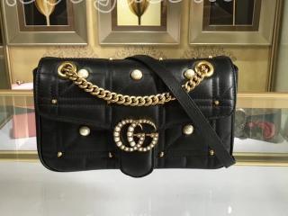 443497 DRWWT 1091 グッチ GGマーモント バッグ スーパーコピー GUCCI GG Marmont キルティング レディース ショルダーバッグ 3色選択可 ブラック