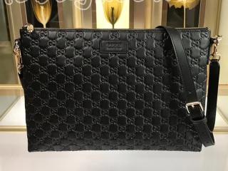 473882 DMT1N 1000 グッチ シグネチャー バッグ スーパーコピー GUCCI ソフト メンズ メッセンジャーバッグ 2色選択可 ブラック