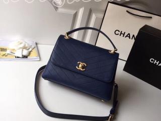 A57147 Y83380 94306　シャネル バッグ スーパーコピー カーフスキン & エラフェ ハンドバッグ CHANEL 2018年春夏 プレコレクション トップハンドル フラップ ハンドバッグ グレインド レディース ショルダーバ