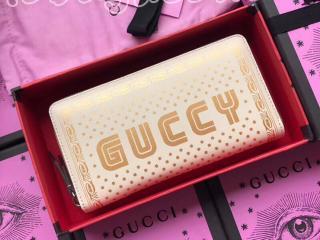 510488 0GUTN 8711 グッチ 財布 コピー GUCCI GUCCY プリント レザー ジップアラウンドウォレット レディース ラウンドファスナー財布 2色選択可 ホワイト