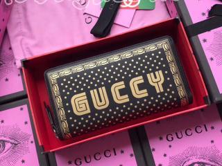 ‎510488 0GUSN 1055 グッチ 財布 スーパーコピー GUCCI GUCCY プリント レザー ジップアラウンドウォレット レディース ラウンドファスナー財布 2色選択可 ブラック