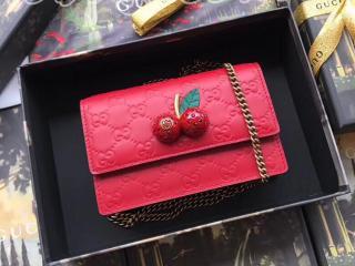 481291 0G6ET 8694 チェリー グッチ シグネチャー バッグ コピー GUCCI ミニバッグ レディース ショルダーバッグ 4色選択可 レッド