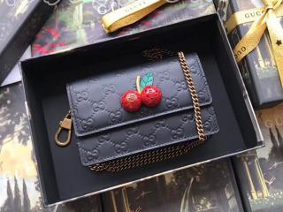 481291 0G6ET 1060 チェリー グッチ シグネチャー バッグ スーパーコピー GUCCI ミニバッグ レディース ショルダーバッグ 4色選択可 ブラック