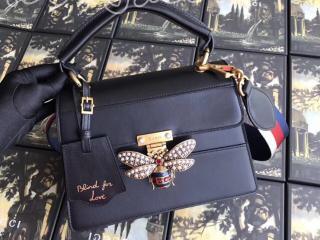 476541 DVUXT 8062 グッチ  クイーン マーガレット バッグ スーパーコピー GUCCI Queen Margaret トップハンドルバッグ レディース ショルダーバッグ・ポシェット 2色選択可 ブラック レザー 日本未入荷