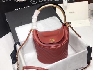 A57861 Y83679 0B798 シャネル バッグ スーパーコピー CHANEL 2018AW 新作 バケット バッグ ラムスキン シェブロン ラム×ゴールド金具 レディース ショルダーバッグ 4色選択可 ラスト