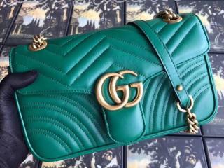 443497 DTDIT 3120 グッチ GGマーモント バッグ コピー GUCCI GG Marmont キルティングレザー レディース チェーンショルダーバッグ 8色可選択 エメラルドグリーン