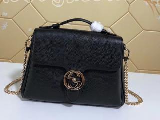 510302 CAO0G 1000 グッチ バッグ コピー GUCCI インターロッキング GGアイコン ハンドバッグ レディース ショルダーバッグ 6色可選択 ブラック