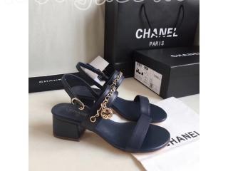 G33719 X01000 0G633 ネイビーブルー 18SS CHANEL ☆人気☆ サンダル ラム