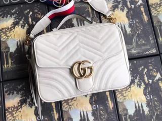 498100 DTDPT 9022 グッチ GGマーモント バッグ コピー  GUCCI GGマーモント マトラッセ ハンドバッグ グッチ レディース ショルダーバッグ 4色可選択 ホワイト