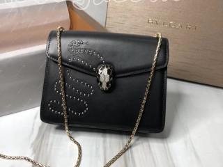 285993-4 ブルガリ バッグ スーパーコピー 「BVLGARI」 SERPENTI FOREVER フラップカバー セルペンティ フォーエバー レディース ショルダーバッグ 6色可選択 ブラック