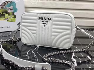 1BH083_2D91_F0009_V_COI プラダ ダイアグラム バッグ スーパーコピー PRADA Diagramme クロスボディーバッグ レディース チェーンショルダーバッグ 4色選択可 ホワイト