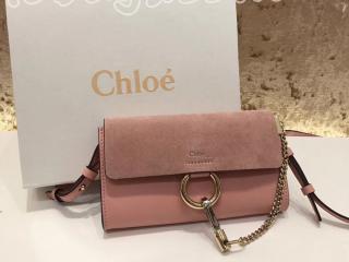 3P0796-H2O-B59 クロエ バッグ コピー「CHLOÉ FAYE」ストラップ付きウォレット ミニバッグ レディース ショルダーバッグ 5色選択可 cement pink