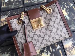 498156 KHNKG 8534 グッチ パドロック バッグ コピー GUCCI Padlock GG スモール トートバッグ レディース ショルダーバッグ 3色選択可 ブラウン レザー