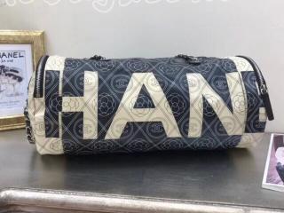 A57428 Y83565 C2417 シャネル  バッグ コピー CHANEL 2018年春夏 ボーリング バッグ レディース ショルダーバッグ プリント キャンバス & カーフスキン ブラック & ベージュ