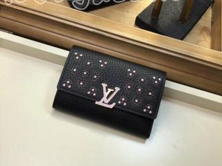 M62564 ルイヴィトン トリヨン 財布 コピー 「LOUIS VUITTON」 ポルトフォイユ・カプシーヌ コンパクト ヴィトン レディース 三つ折り財布 2色可選択 ノワール