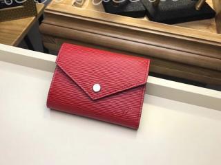 M62172 ルイヴィトン エピ 財布 コピー 「LOUIS VUITTON」 ポルトフォイユ・ヴィクトリーヌ ヴィトン レディース 三つ折り財布 4色選択可 コクリコ