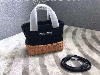 5BA076_2BUZ_F041M_V_OOO ミュウミュウ バッグ コピー MIUMIU ハンドバッグ マテラッセ レディース ショルダーバッグ 3色選択可 ブラック+ハニーイエロー