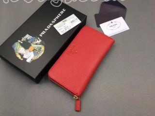 1ML506_2EBW_F068Z プラダ 長財布 コピー PRADA 「サフィアーノ」レザー レディース ラウンドファスナー財布 5色選択可 レッド