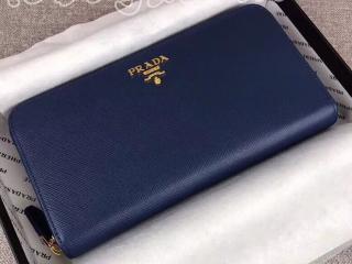 1ML506_QWA_F0216 プラダ 長財布 スーパーコピー PRADA 「サフィアーノ」レザー レディース ラウンドファスナー財布 4色選択可 ネイビー