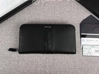 2ML317_2EB3_F0002 プラダ 長財布 スーパーコピー PRADA 「サフィアーノ」 レザー ドキュメントホルダー メンズ ラウンドファスナー財布 5色選択可 ブラック