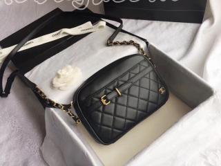 A57658 Y83634 94305 シャネル バッグ スーパーコピー CHANEL カメラ ケース カーフスキン レディース ショルダーバッグ 2色可選択 ブラック