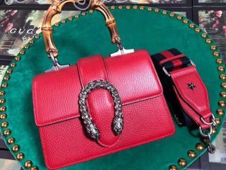 523367 CAOHN 8995 グッチ ディオニュソス バッグ コピー GUCCI Dionysus ミニトップハンドルバッグ レディース ショルダーバッグ 2色可選択 ハイビスカスレッド レザー