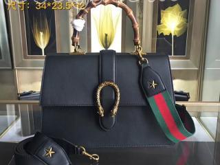 421999 CWLST 1060 グッチ ディオニュソス バッグ コピー GUCCI Dionysus トップハンドルバッグ レディース ショルダーバッグ ブラック レザー