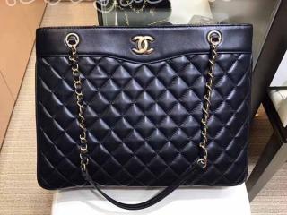 A57030 Y07659 94305 シャネル バッグ コピー CHANEL ラージ ショッピング バッグ ラムスキン＆ゴールドメタル レディース トートバッグ 3色可選択 ブラック