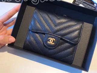 A82288 11261 シャネル 財布 スーパーコピー CHANEL スモールウォレット Vステッチ レディース 三つ折り財布 ゴールド金具 7色可選択 ブラック