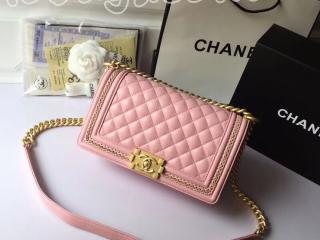 A67086 Y61357 0B258 ボーイ シャネル バッグ コピー BOY CHANEL ミディアムフラップバッグ ラムスキン レディース チェーンショルダーバッグ 2色可選択 ピンク