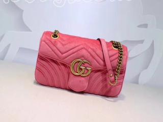 443497 K4D2T 5532 グッチ GGマーモント バッグ コピー GUCCI GG Marmont ベルベット ミニバック レディース チェーンショルダーバッグ 5色可選択 ピンク