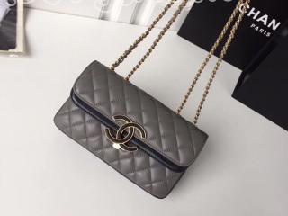 A57275 Y83664 C6245 シャネル バッグ コピー CHANEL フラップ バッグ ラムスキン レディース ショルダーバッグ 4色可選択 グレー&ネイビーブルー