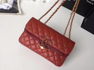 A57275 Y83664 シャネル バッグ スーパーコピー CHANEL フラップ バッグ ラムスキン レディース ショルダーバッグ 4色可選択 オレンジ&レッド