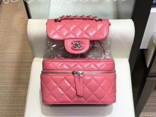 A57826 Y83551 4B888 シャネル バッグ スーパーコピー CHANEL クランプル カーフスキン、PVC & レジン レディース バックパック 3色可選択 ピンク