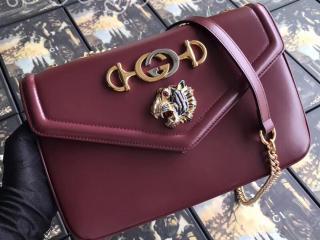 537241 0V11X 6664 グッチ バッグ スーパーコピー GUCCI タイガーヘッド ミディアム レディース ショルダーバッグ 4色可選択 バーガンディ レザー