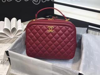 A57906 Y83940 5B456 CHANEL 実物写真 N級品（原单） シャネル バッグ コピー ヴァニティー ケース カーフスキン レディース ショルダーバッグ 3色可選択 バーガンディー