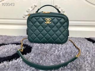 A57905 Y83940 3B782 シャネル バッグ コピー CHANEL 18/19年秋冬 ヴァニティー ケース カーフスキン レディース ショルダーバッグ 3色可選択 グリーン