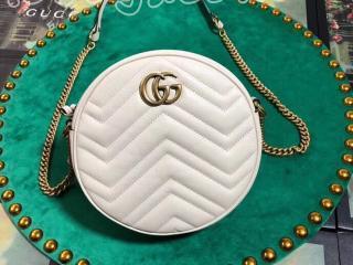 550154 0OLET 9022 グッチ GGマーモント バッグ コピー GUCCI GG Marmont ラウンド レディース ミニ ショルダーバッグ 3色可選択 ホワイト