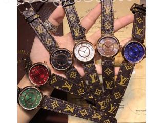 ルイヴィトン時計 電池式 レディース腕時計 6色可選択 2015-16秋冬☆LOUIS VUITTON☆TAMBOUR MONOGRAM BRUN 28 MM 時計