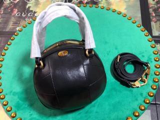 547855 0PL0T 1000 グッチ バッグ スーパーコピー GUCCI バスケットボール シェイプ レディース ミニ ショルダーバッグ ブラック ソフトレザー