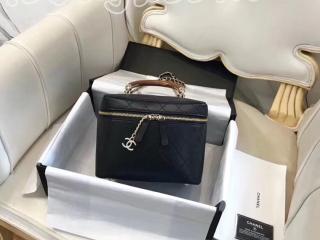 A57343 Y83927 94305 シャネル バッグ スーパーコピー CHANEL 2018/19年秋冬 ヴァニティー ケース ラムスキン & ウッド レディース ショルダーバッグ 3色可選択 ブラック