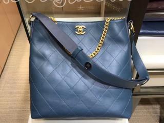 A57576 Y83828 blue シャネル バッグ コピー CHANEL ホーボー バッグ カーフスキン ＆ グログラン レディース ショルダーバッグ 5色可選択