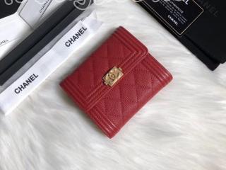 A80734 Y83622 303 ボーイ シャネル 財布 コピー BOY CHANEL スモール フラップ ウォレット グレインド ゴートスキン レディース 三つ折り財布 ゴールド/シルバー金具 7色可選択