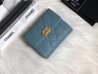 A80734 Y83622 306 ボーイ シャネル 財布 スーパーコピー BOY CHANEL スモール フラップ ウォレット グレインド ゴートスキン レディース 三つ折り財布 ゴールド金具 7色可選択