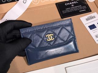 A84386 Y61477 5B646 シャネル カードケース スーパーコピー CHANEL 2018/19年 クルーズ コレクション エイジド カーフスキン & スムーズ カーフスキン カードケース 6色可選択 ブルー